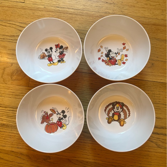 Disney Mickey Mouse Thanksgiving Bowls Pottery Barn - Picture 1 of 4